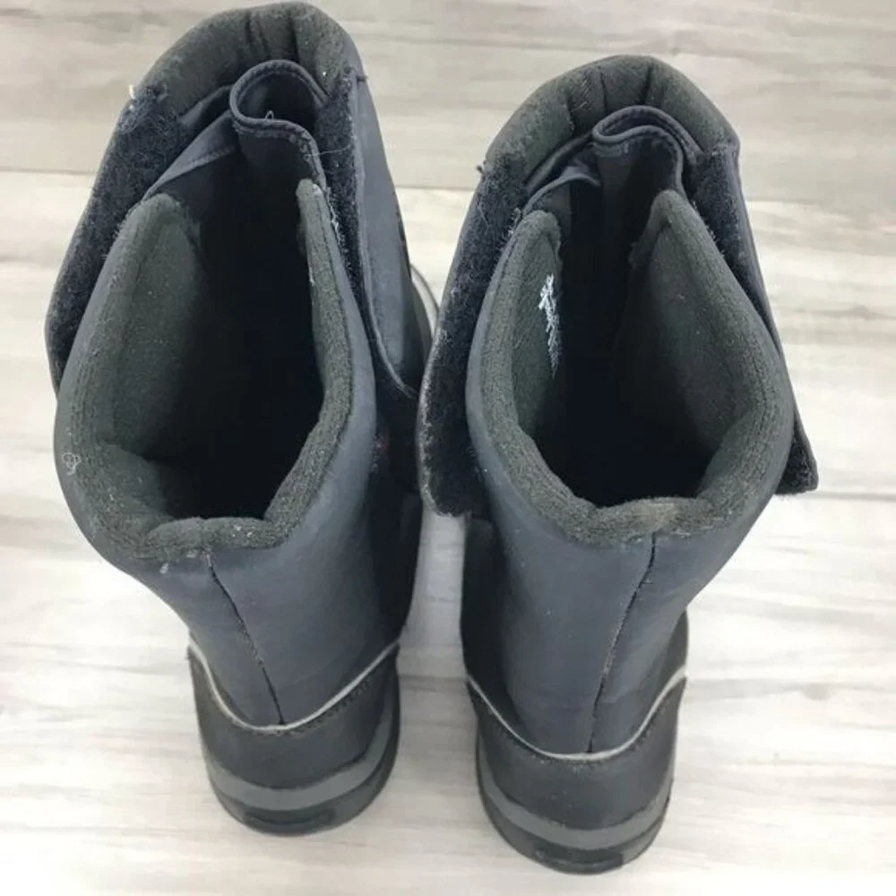 Lands End Boots Youth 5 Black Snow Winter Hook and Loop